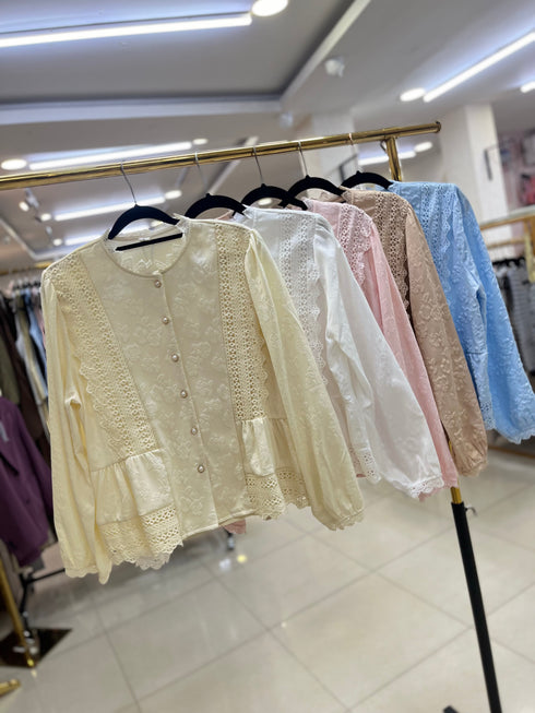 Women Lace Patch Work Tops